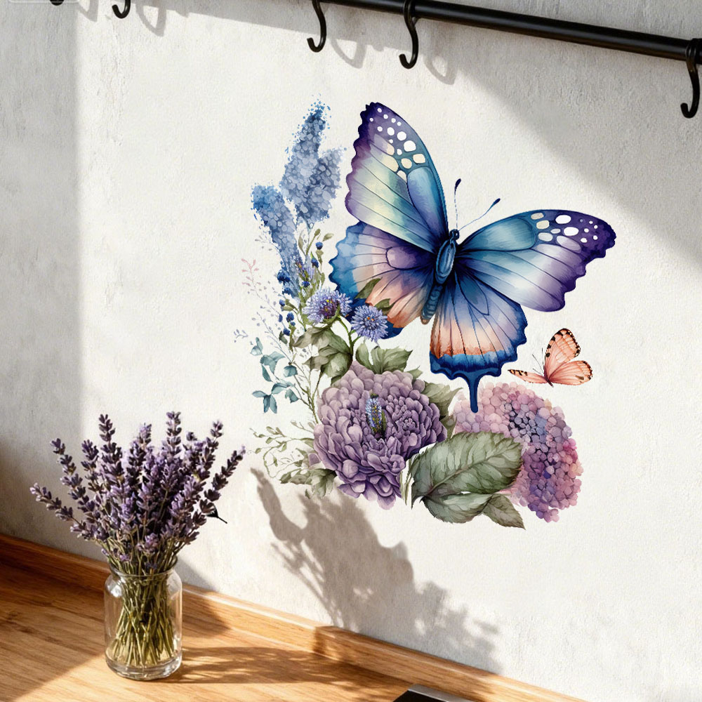 Pvc Panel Background - Наклейки на стену с акварельными бабочками