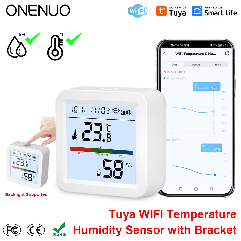 ONENUO Tuya Wi-Fi датчик темпе – обзор и цена Digital Hygrometer Probe